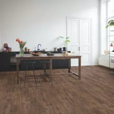 Кварцвиниловая плитка Quick-Step Alpha Vinyl Bloom AVMPU40199 Дуб осенний шоколадный, виниловый ламинат